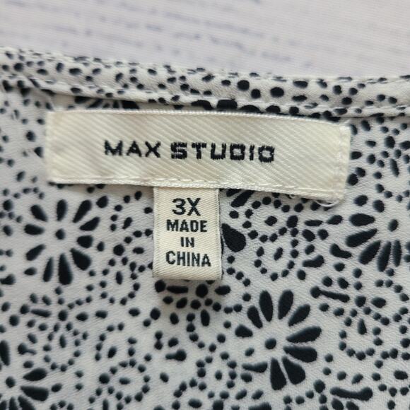 Max Studio Size 3XL Asymmetrical V-Neck Floral High Low Hem Blouse Boho - Picture 6 of 8